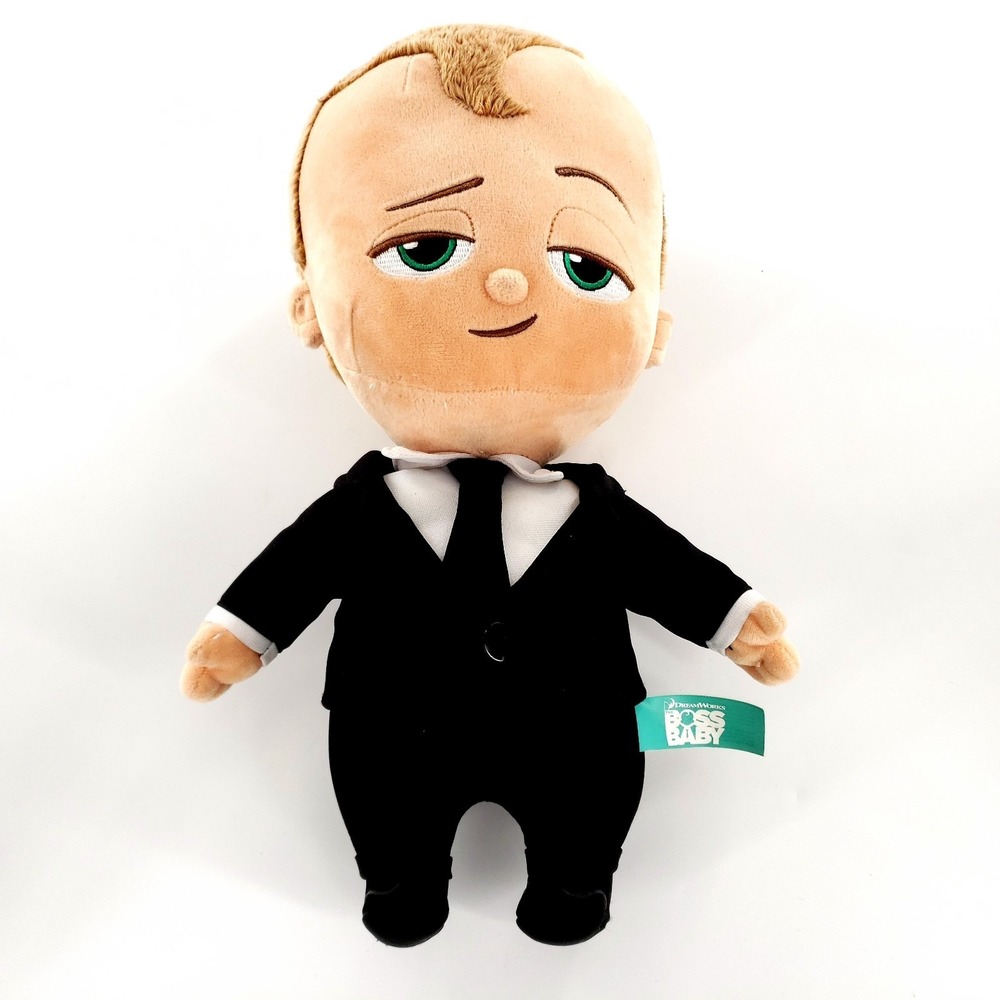 Dreamworks Boss Baby Talking Stuffed Plush Figure 2017 13" Suit & tie Works